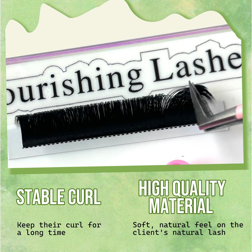 Eyelash Extension Blooming Lashes Easy Fan Lash Tray Matte Black Flat Lash Extensions