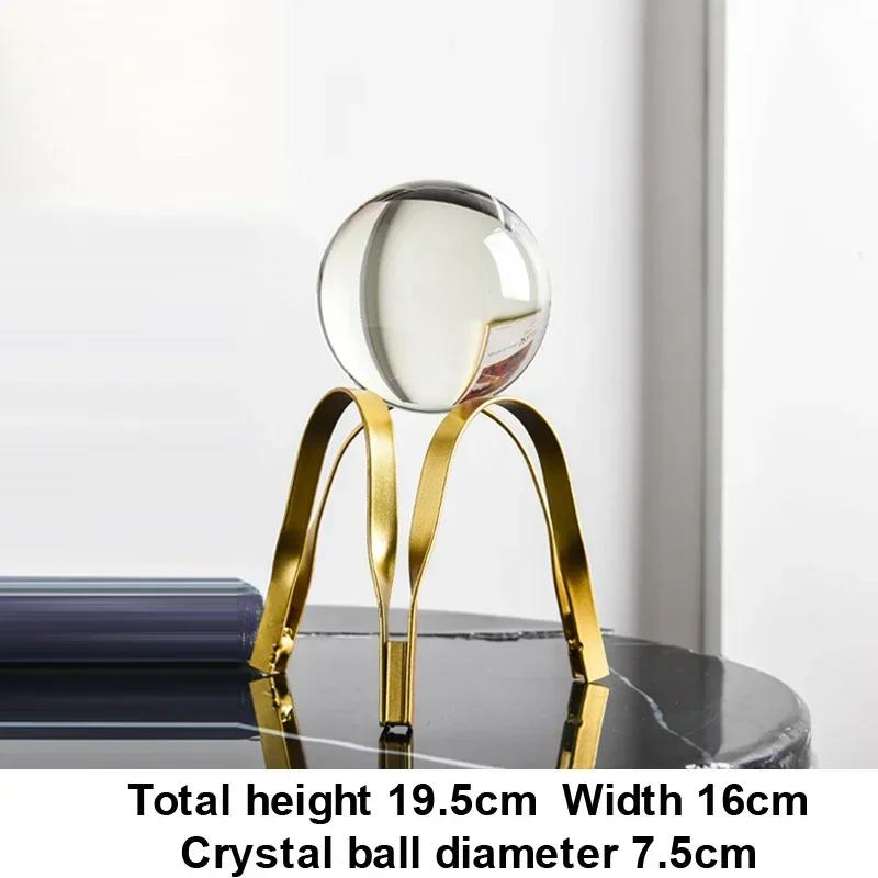 Electroplating Metal Crystal Ball for Home Decor, Creative Geometric Shape, Living Room and Bedroom Decor, Iron Crafts, 1Pc