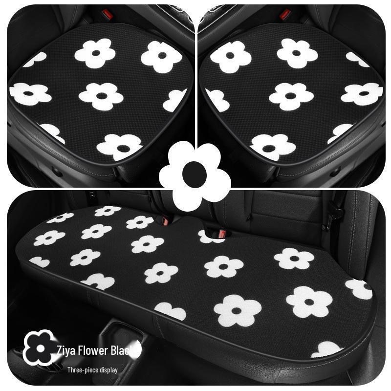 HyunA Cartoon Flower Car Seat Cushion Set - Office & Home, Single Seat, All Seasons.