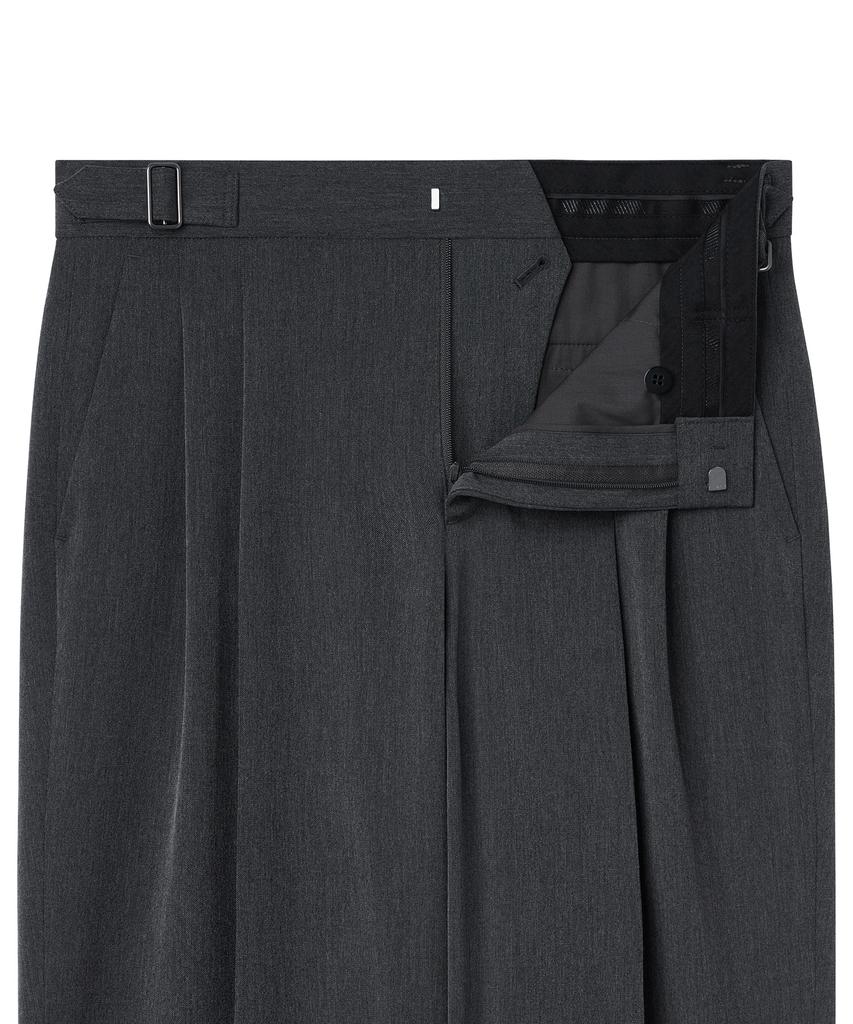 MUSINSA STANDARD Side Adjust Two-Tuck Wide Slacks [Medium Gray]