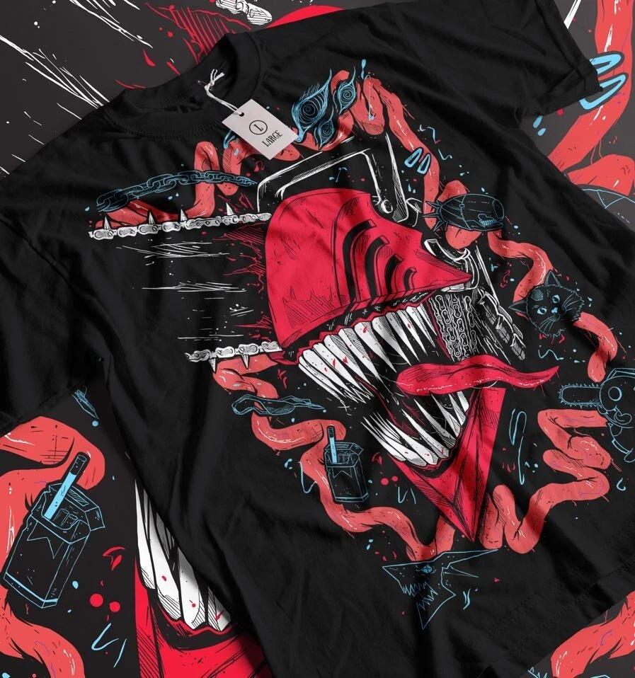 Chainsaw Unisex TShirt Chainsaw Unisex Anime CSM Denji Power Black Shirt All Size S