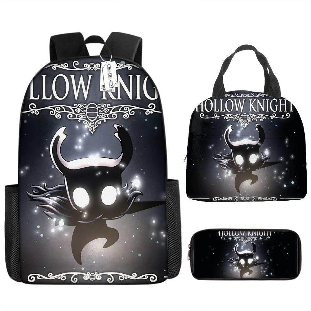 Luxusní Novinka Kreativní Cool Nový Hollow Knight 3D Tisk 3ks/Sada žák Školní tašky Batoh na notebook Denní batoh Batoh Taška na oběd Pouzdro na tužky