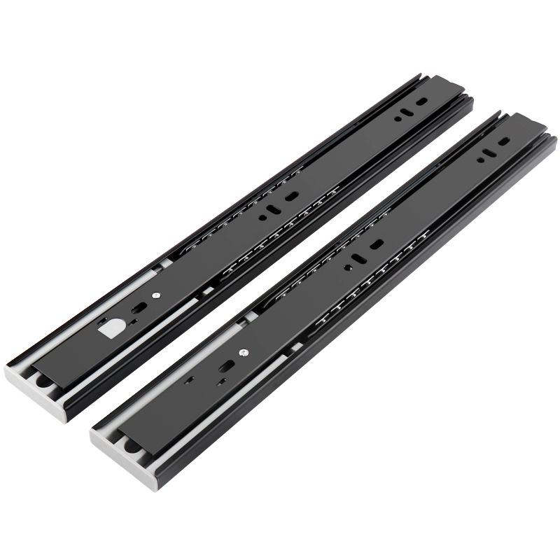 Thickened Stainless Steel Drawer Slides with Three-Section Silent Rails and Buffer Damping