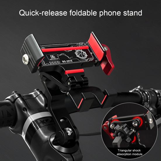 

Держатель для телефона на руль велосипеда, легкий алюминиевый сплав, вращающийся на 360 градусов, противоскользящий, универсальный держатель для сотового телефона на велосипед A красный черный