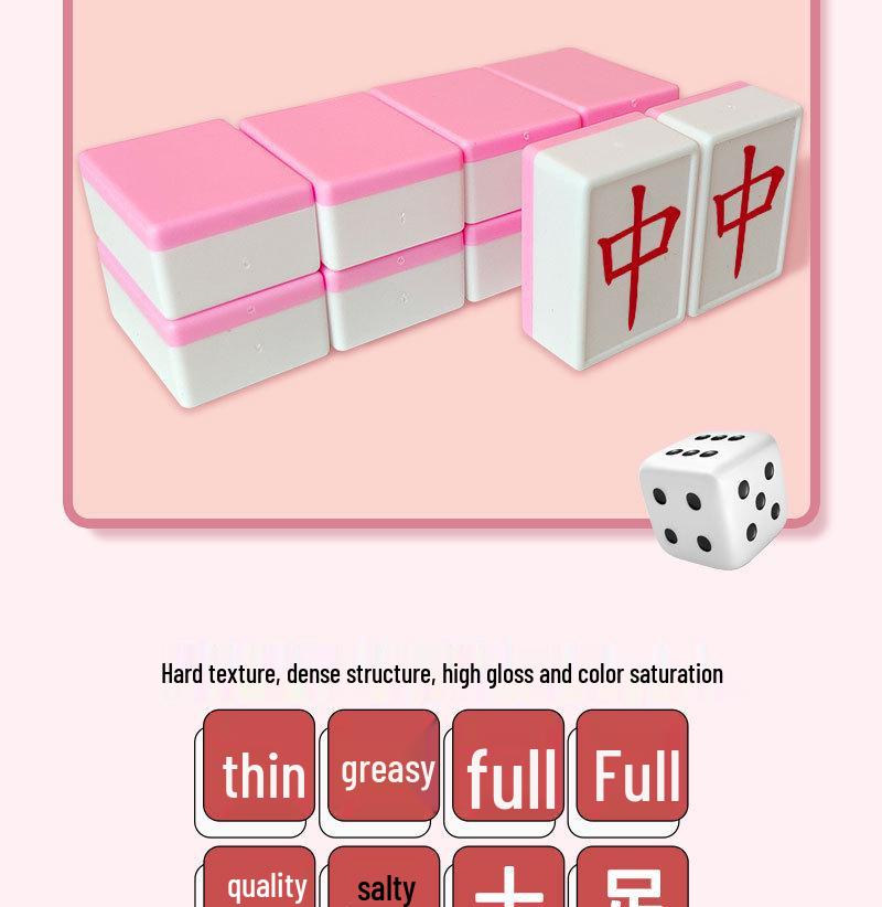 Compact Mini Mahjong Tiles - Hand-Rubbed Mahjong Set for Outdoor Camping, Dormitory, or Party Interactive Board Game.