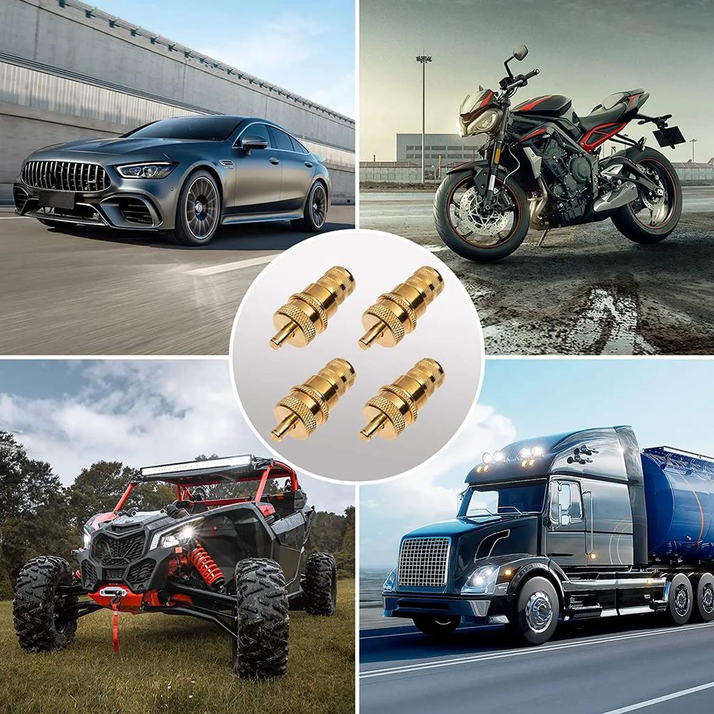2/4Pcs Universal Offroad Brass Tire Deflators Kit Automatic 6-30psi Tyre Tire Pressure Relief Valve Deflators Bleeder Valve Caps