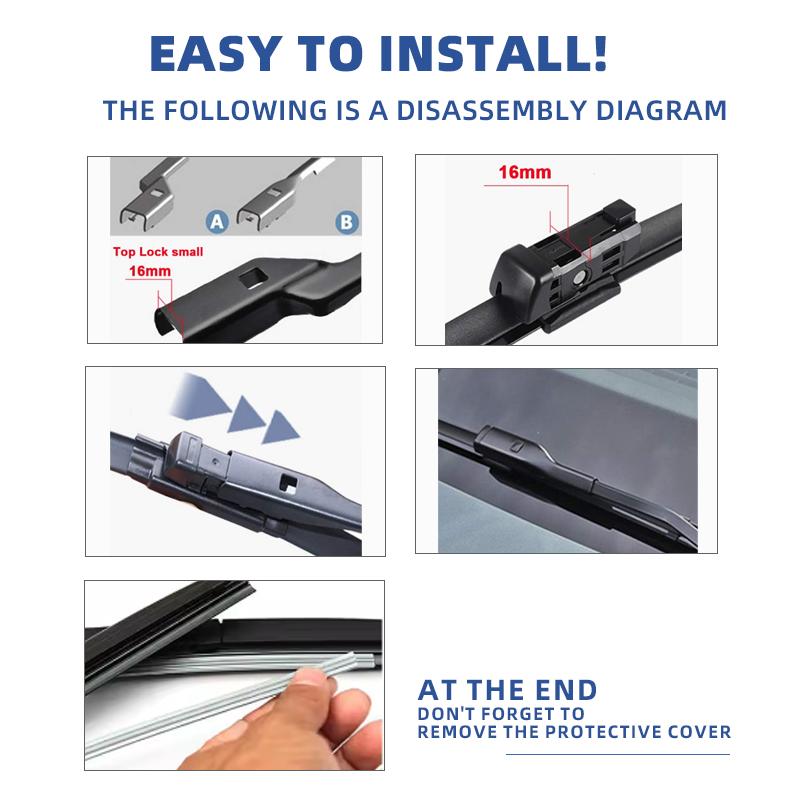 RHD Front Windshield Wiper Blades For BYD Seal EK 2022 - 2025 Windscreen Window Accessories 2013 2015 2018 2019 2020 2021