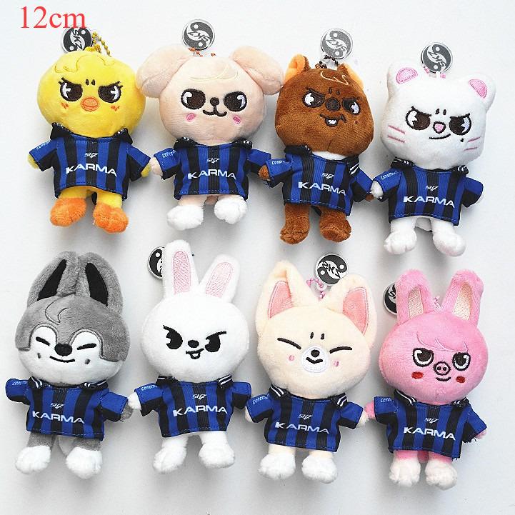 New KPOP Skzoo Plush Keychain Korean Ide Pendant Toy Keychain Fan Collection Giftsol Felix HyunJin Jisung Plush Cartoon