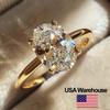925 Zilver 1-8CT Zircon Prachtige Glanzende Ovalen Steen Ring Voor Vrouwen Verloving Bruiloft Luxe Hoge Kwaliteit Fijne Sieraden