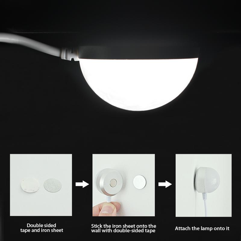 3W 5W USB Mini Night Light Portable Magnet LED Blub 1.5m USB Cable Book Reading Light with Switch for Children Dormitory Bedroom