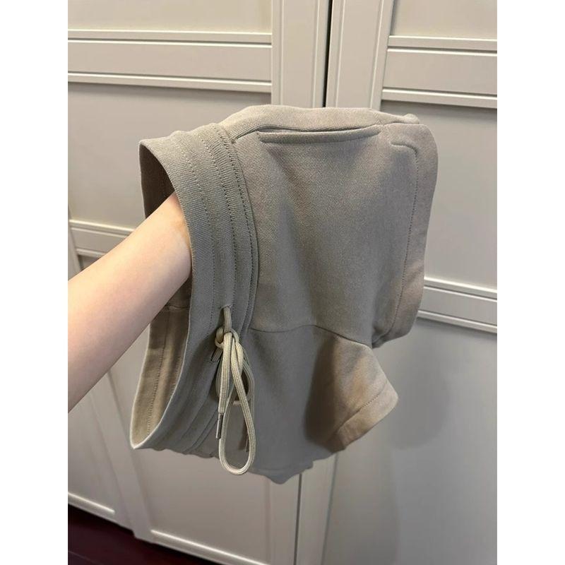 

Women s Oatmeal Drawstring Summer Sport Shorts - Casual, Thin, Wide Leg, Trendy Design M 45-52 kg