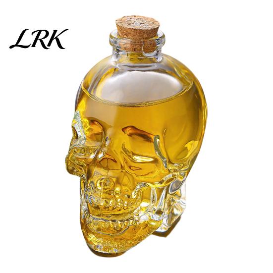 Bottiglia in Vetro Borosilicato Ispessito Decanter a Forma di Teschio, Whiskey Gotico 3D con Tappo in Sughero Tappo Regalo Unico, Dispenser Liquori Novità per la Casa