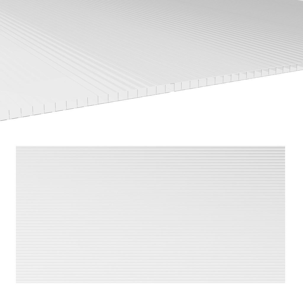 14 Pieces Polycarbonate Sheets, 121 x 61 x 0.4cm Twin-Wall Plastic Roofing Sheets, 10m² Replacement Greenhouse Panels, Waterproof and UV Protection