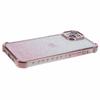 For iPhone 13 Anti-Scratch Phone Case Heart Pattern TPU Glittery Powder Phone Cover