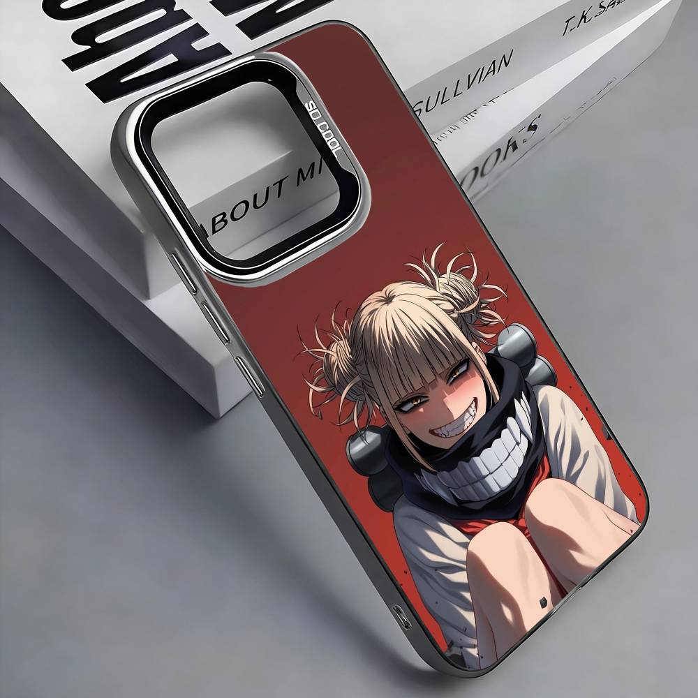 Anime H-Himiko T-Toga Phone Case For iPhone 17, 16,15,14,13,12,11 Plus,Pro Max, Colorful Silver Funda Cover