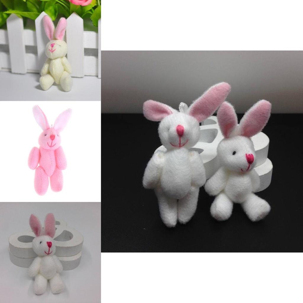 Niedliches 7,5 cm großes Mini-Kaninchen-Plüschtier, perfekt als Hochzeitsgeschenk oder Mitbringsel.