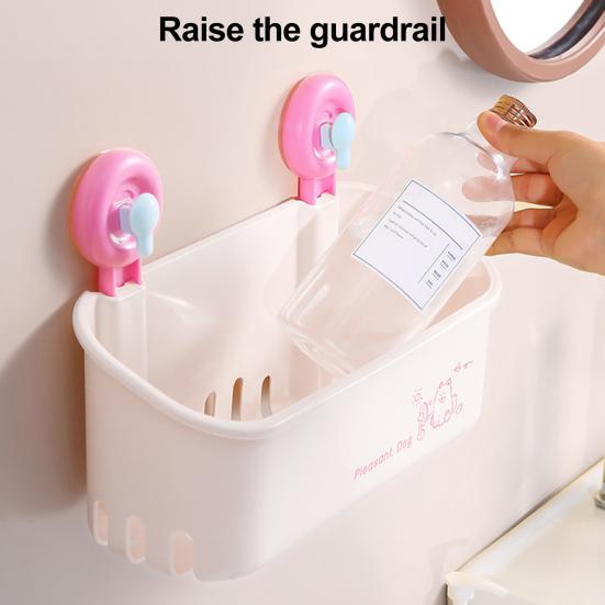 Bathroom Storage Rack with Suction Cup Large Capacity Strong Load-bearing