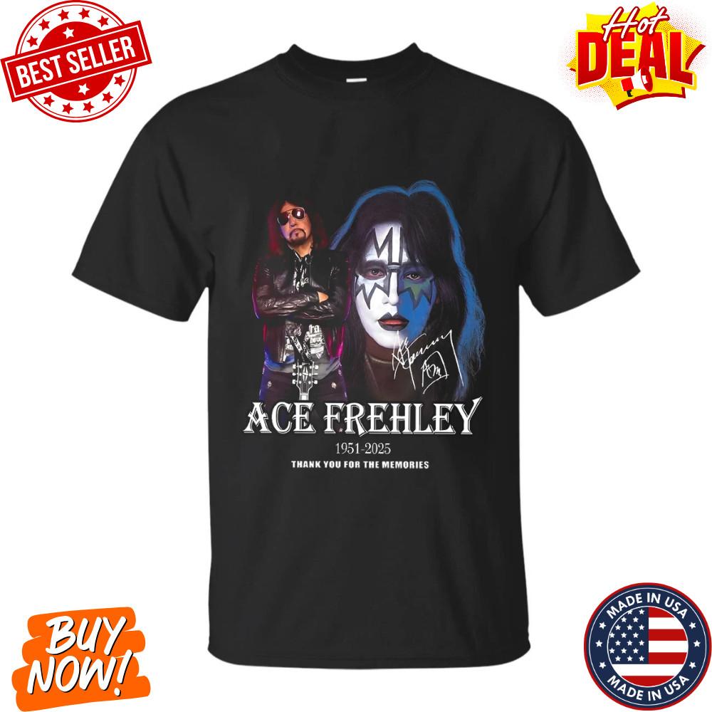 Ace Frehley 1951 - 2025 T-Shirt, Vintage Ace Frehley Signature For Fans S-5XL Unisex T-Shirt M
