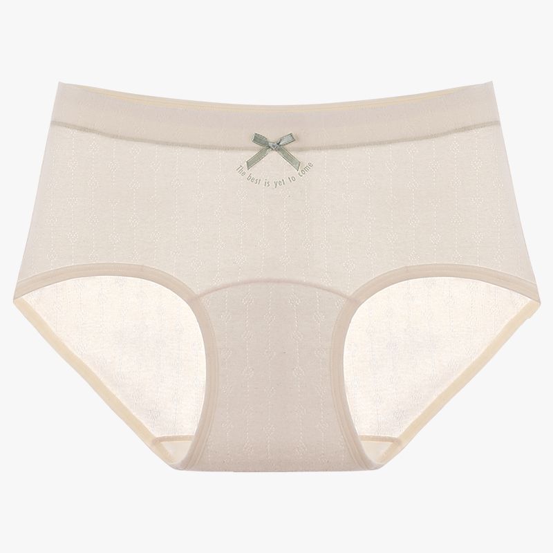 Girl Spring and Autumn Sweet Jacquard 10A Antibacterial Breathable Middle Waist Triangle Briefs