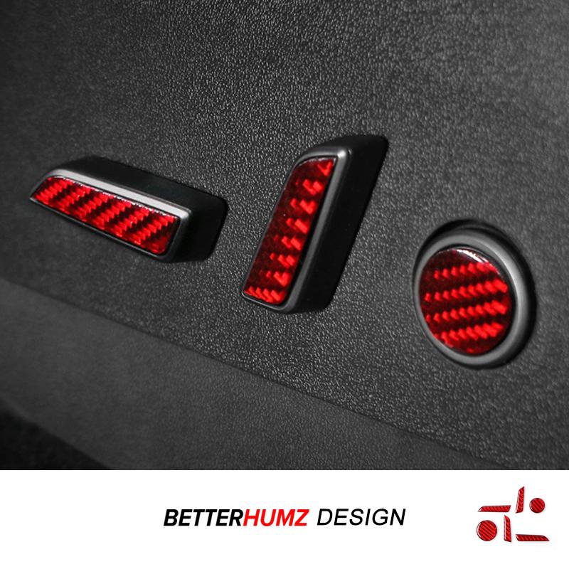 For Tesla Model 3 Model Y 2019-2026 Carbon Fiber Seat Adjustment Buttons Trim Protect Stickers Car Interior Tuning Accessories