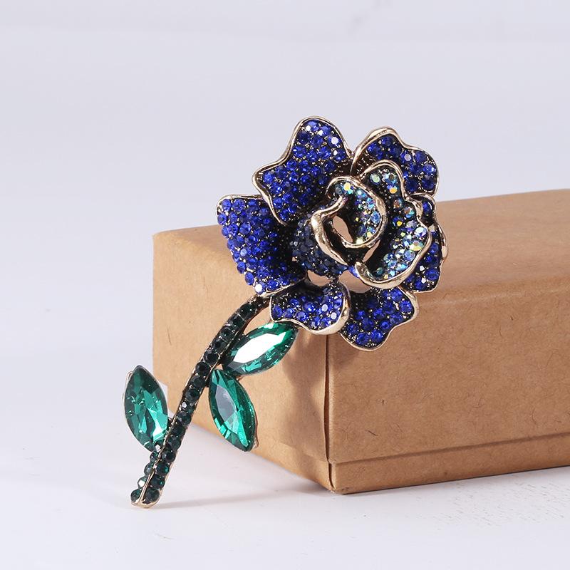 Strass-Rosenbrosche, Hochwertiger Einfacher Schmuck mit Temperament, Elegante Accessoires, Anti-Licht Kragenstift