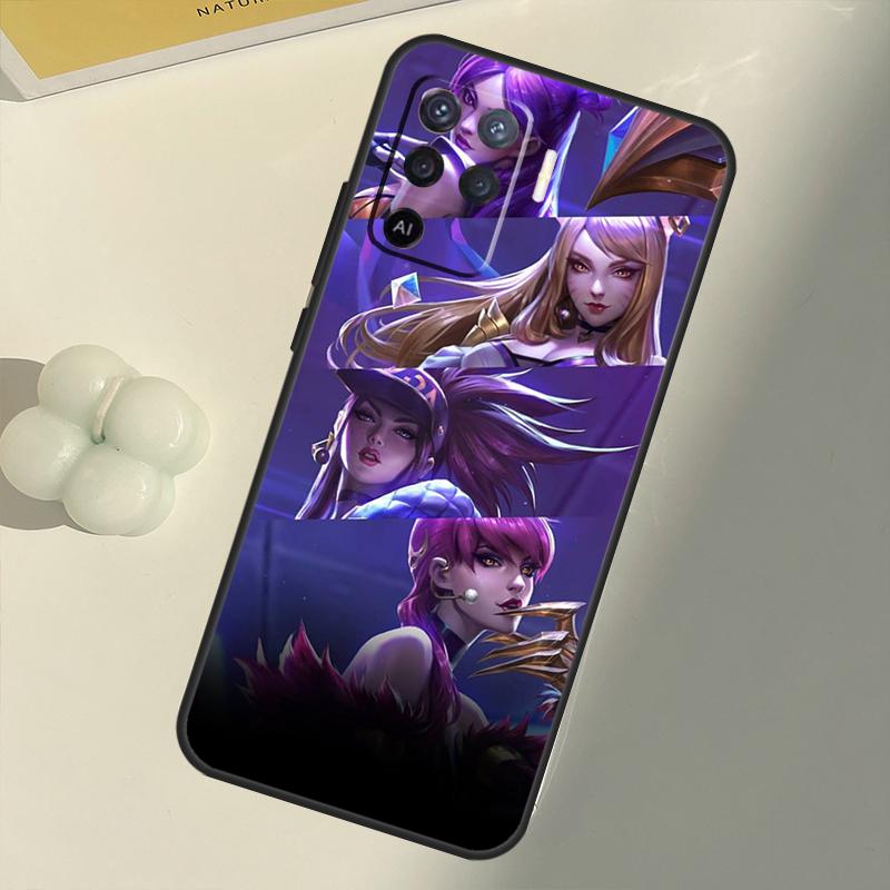 Kda Kaisa Ahri Akali Pouzdro pro OPPO A53 A53S 2020 A5 A9 A31 A52 A72 A94 A74 A54 A83 A91 A93 A16 A15 Zadni Coque