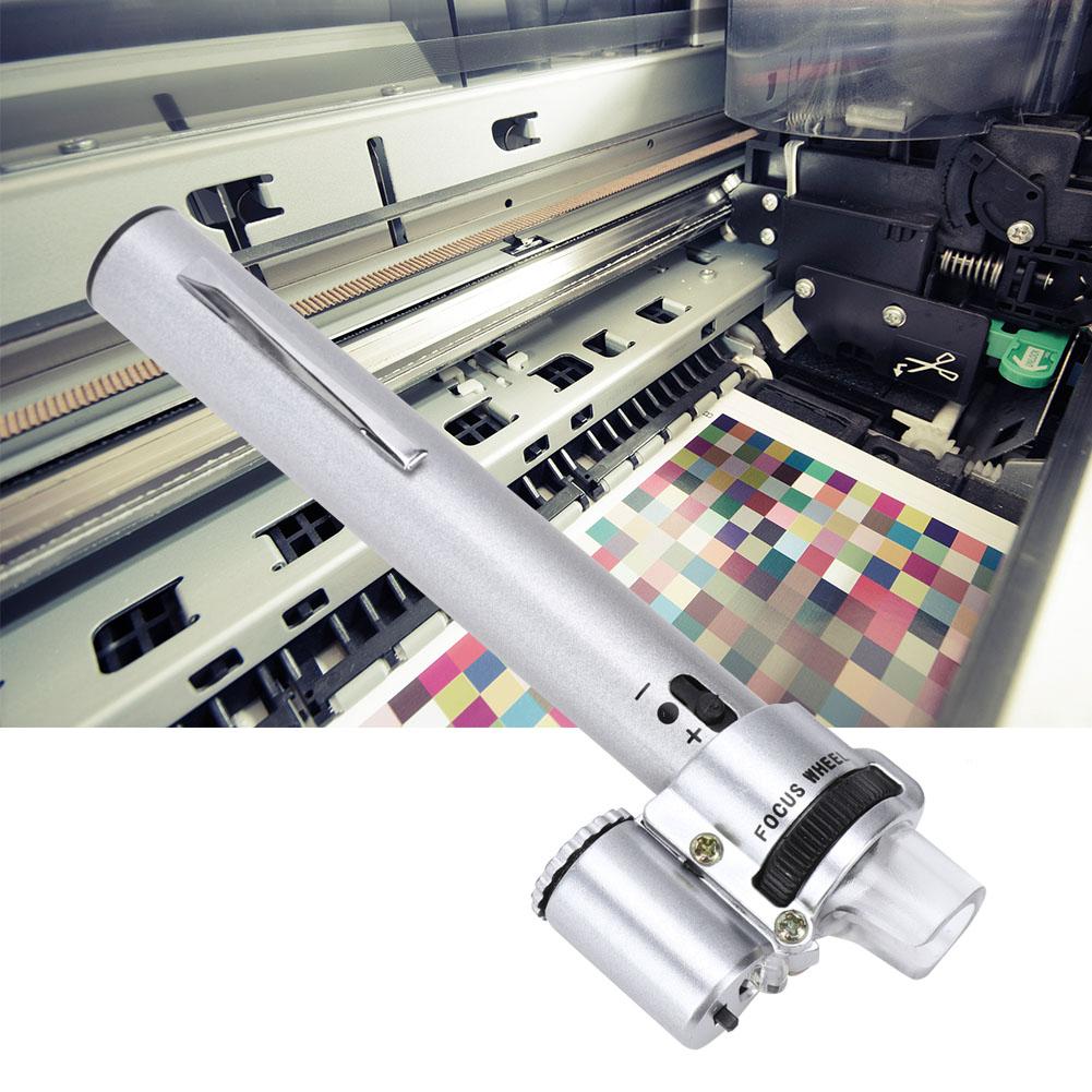 100X Pen Type Adjustable Focusing Portable LED Microscope Mini Magnifier Magnifying Tool