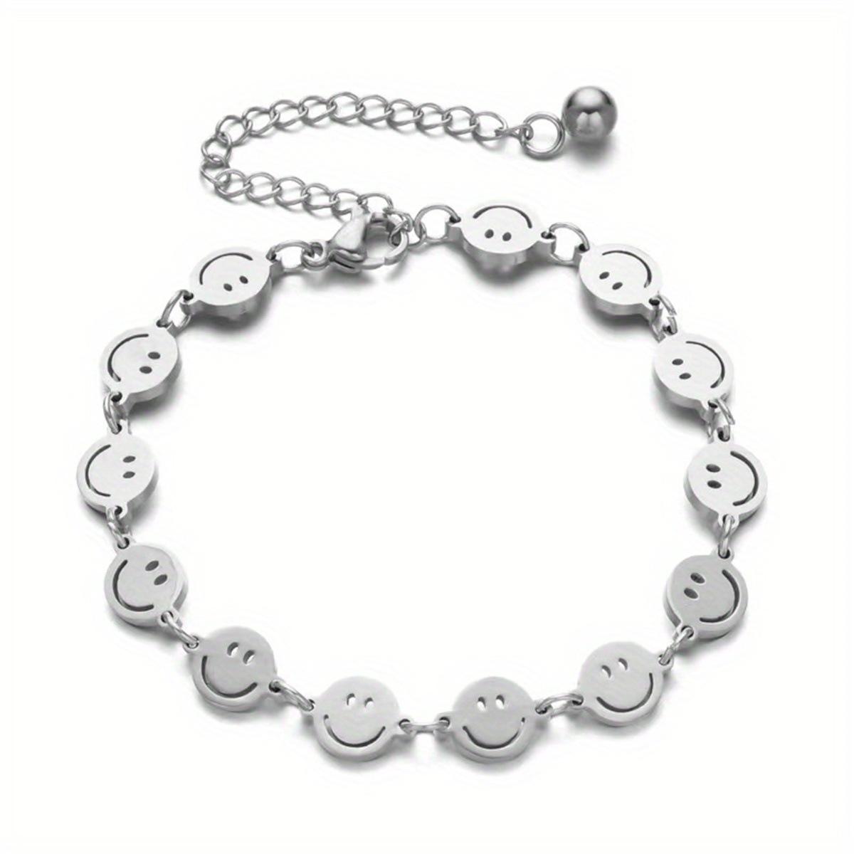 

Fashion High-grade Stainless Steel Smiling Face Bracelet for Ladies, Jewelry Accessory серебряный