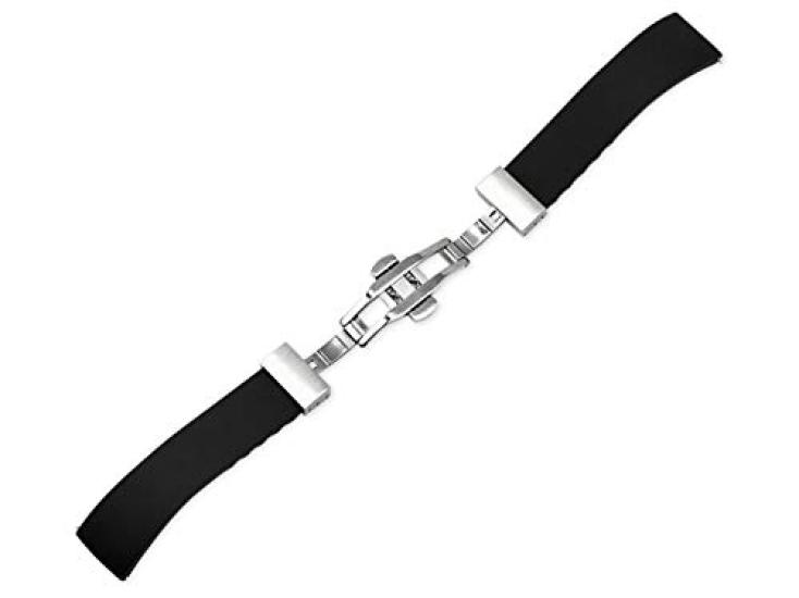 [Import King Original] Watch Parts - Compatible with Franck Muller Long Island 5850 - Rubber Strap, Pattern 4, Aftermarket, Black, 18mm