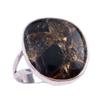 Natural Black Copper Turquoise Gemstone 925 Solid Sterling Silver Ring S.9 d6N27