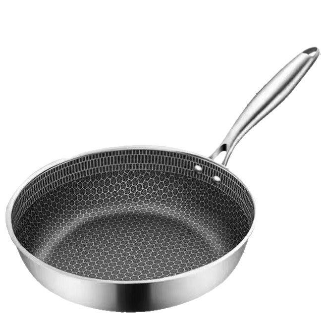 316L Stainless Steel Non-Stick Double-Sided Frying Pan for Eggs and Steak, Coating-Free, Flat-Bottom.