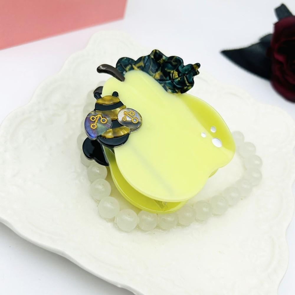 Waterproof Bee Pear Shark Clip Acrylic Acetate Hairgrips Creative Acetic Acid Hair Claw  Portable