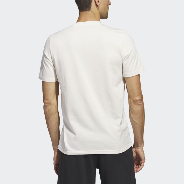 adidas Lounge T Shirts Men's White Crew Neck Moderate Straight Fit HR3002