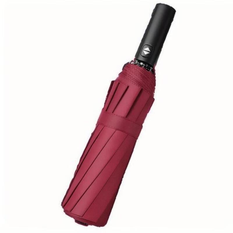 Red Leaf Automatic Three-Fold Business Umbrella