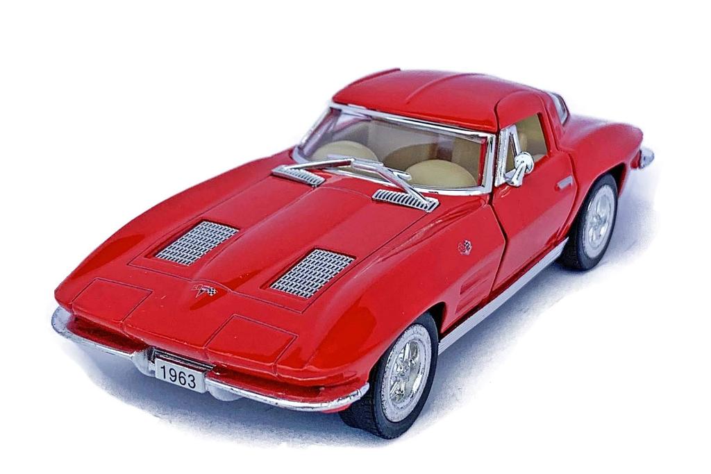 Kinsmart 1963 Corvette Stingray Pullback Miniature Car 1/36 (Red)