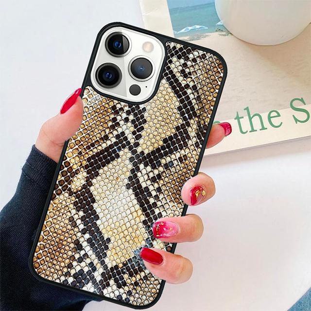 Snake Skin Phone Case Cover For iPhone 17 Air 15 16 14 13 12 Pro Max 11 Pro Max Plus Coque Shell