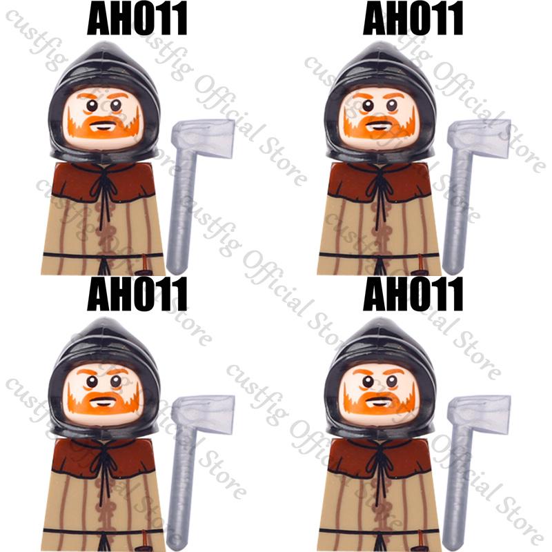 Mittelalterliche Militärsoldaten Figuren Bausteine Löwenherz Deutscher Ritter Waffe Infanterie Schild Helm Burg Hexe Steine Spielzeug