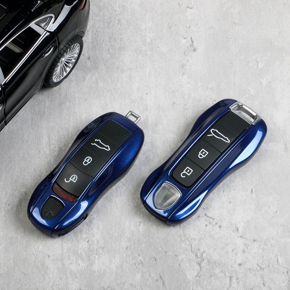 Porsche Gentian Blue Key Shell for Cayenne, Macan, 911, Panamera, 718/Taycan