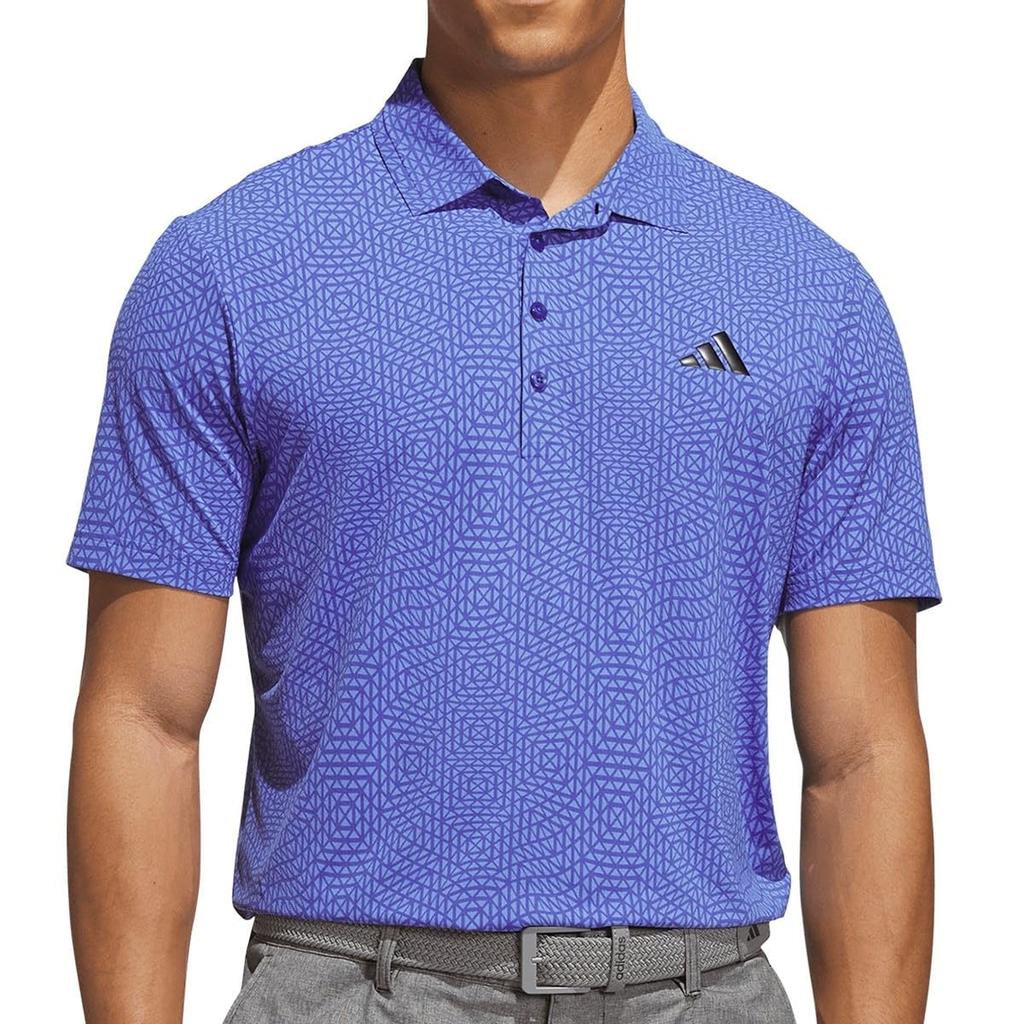 geometric print Dual Cool-touch short-sleeved shirt, Indigo/Real Lilac, J/M