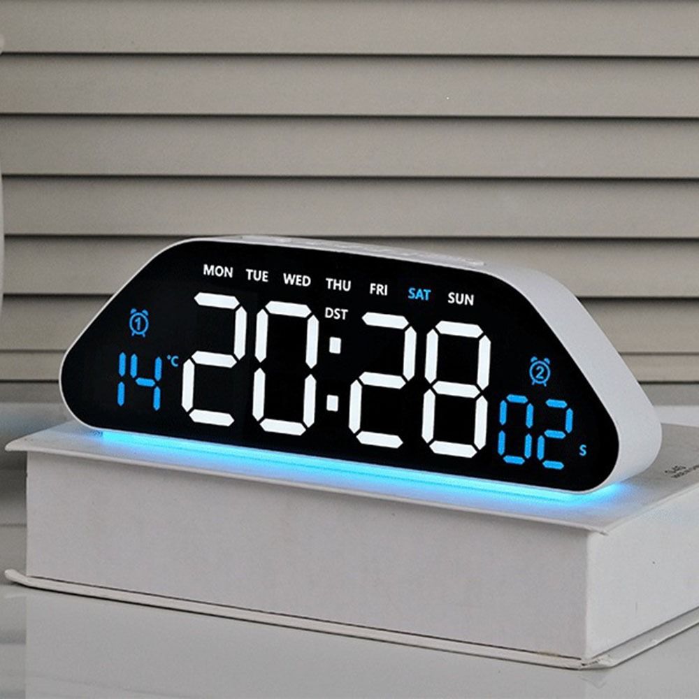 Temperature Display Digital Clock Humidity Display Desk Clock LED Alarm Clock  Living Room
