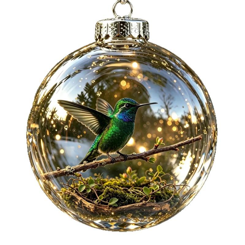 7cm PET Hummingbird Ornament Christmas Tree Wall Hanging Decor Modern Minimalist Holiday Decoration