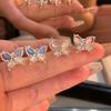 Women Elegant Crystal Butterfly Ear Stud Earrings