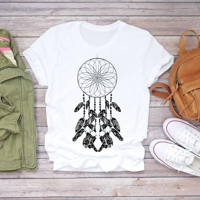 GMXIA женские модные повседневные летние весенние футболки с круглым вырезом и рисунком — фото 6