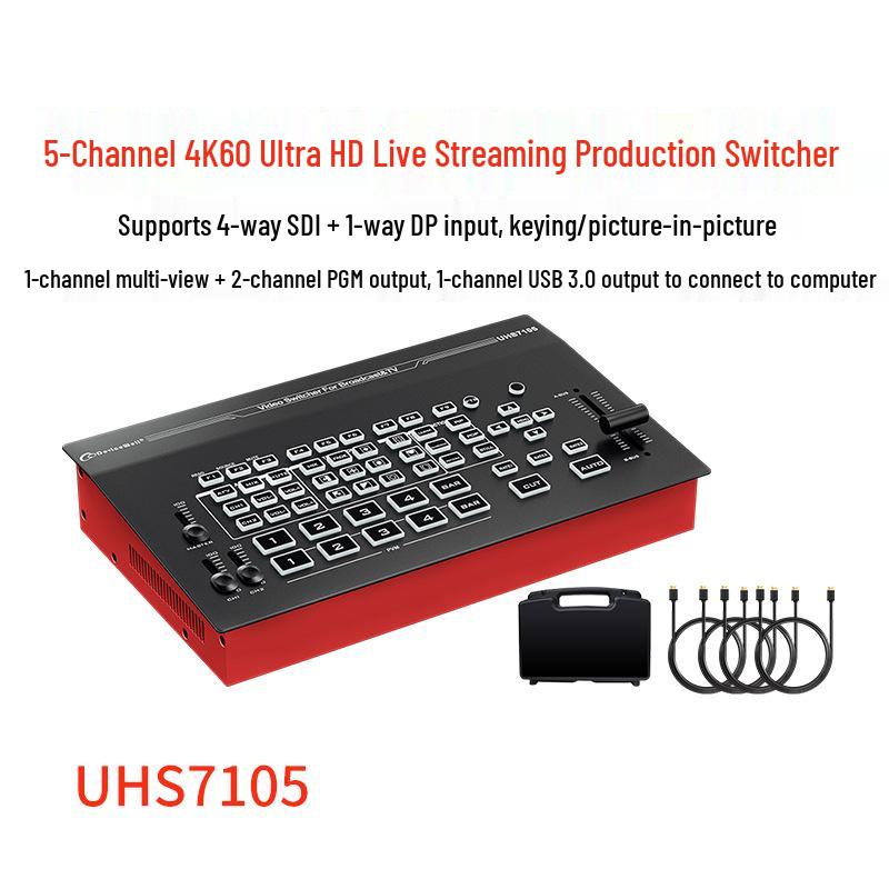 

Devicewell ZD-UHS7105 4K60 Ultra HD Five-Channel Live Streaming Multi-Camera Switcher