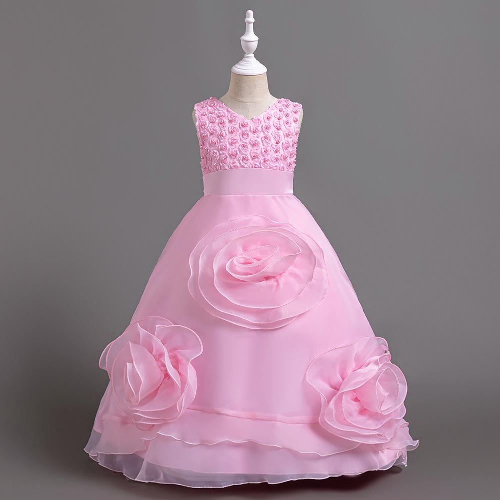 Girls' Formal Fashion Tulle Skirt Flower Girl Dress for Weddings and Piano Performances - Available Now