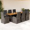 Vidaxl 9-Cz. Set di Mobili da Giardino con Cuscini, Grigio, Rattan PE