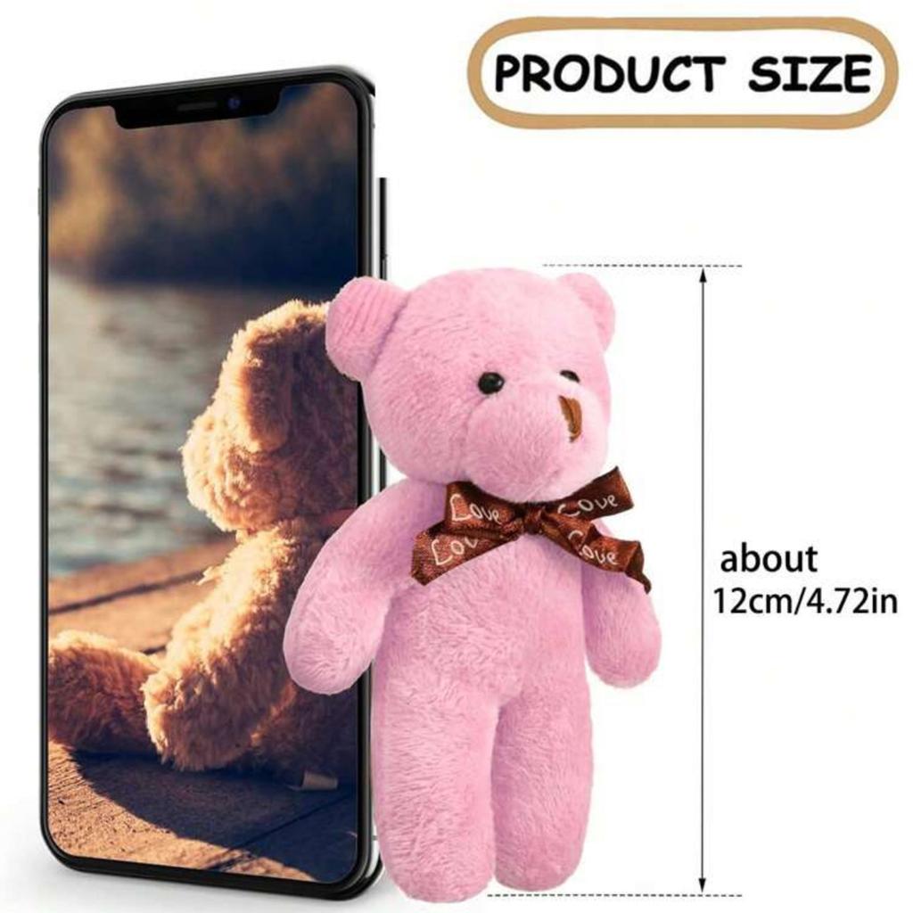 10 Pcs Mini Cute Cartoon Plush Bear Dolls Birthday Gift Wedding Party Favors DIY Accessory Supplies