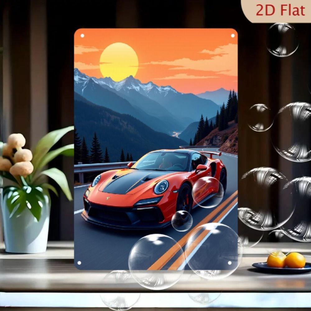Vintage Metal Car Sign Decor Gift For Auto Lovers Garage Wall Art