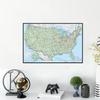 Map of The United States (Chinese Language),Wall Art Background Cloth Study,Geographical,Tourism/Education Tool