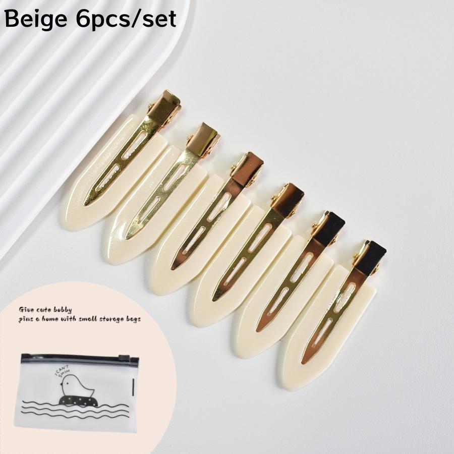 6PCS/SET Women's multi-colored acrylic non-bending hairpin Daily Makeup Face wash bangs broken hair Finish Traceless Hairpin Pro